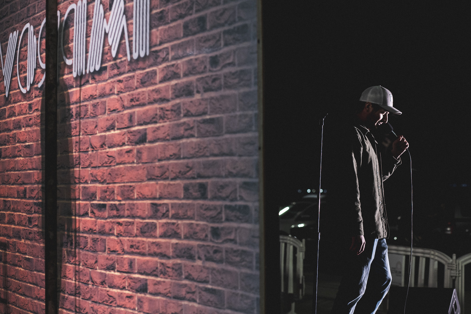 Ari performing stand-up